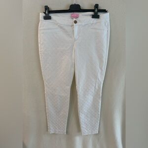 Lilly Pulitzer Pants Women’s 6 Kelly Textured Ankle Skinny White Low Rise
